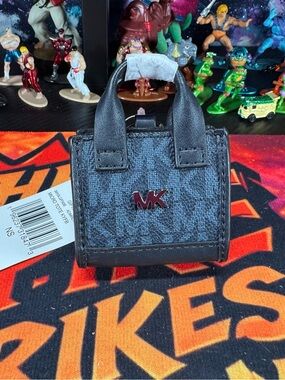 Michael Kors Black/Blue Mini Tote for Air Pod Pros